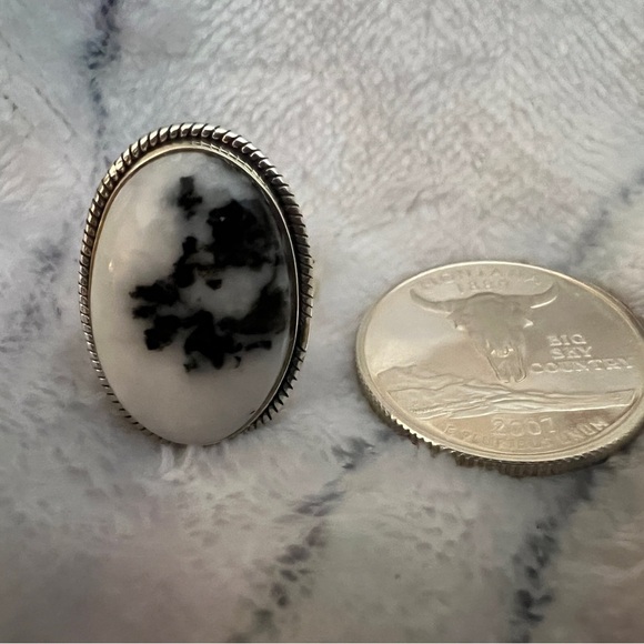 ❤️ Zebra Jasper Southwestern Navajo Influence Sterling Ring Size 5.75 & 7.1gms - Picture 3 of 11